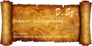 Dubecz Szilveszter névjegykártya