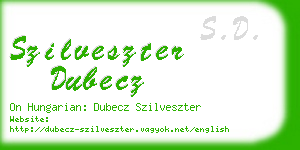 szilveszter dubecz business card